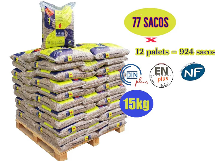 Pellet Asturias ENplus A1 – 12 pallet, 924 sacchi da 15 kg