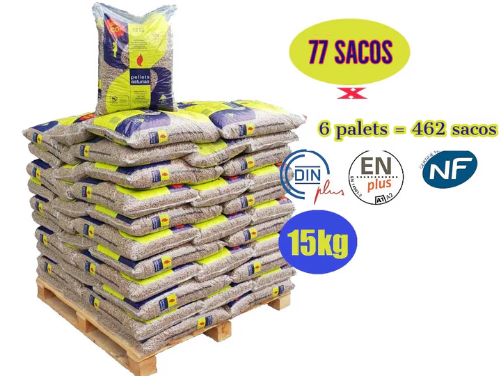 Pellet Asturias ENplus A1 – 6 pallet, 462 sacchi da 15 kg