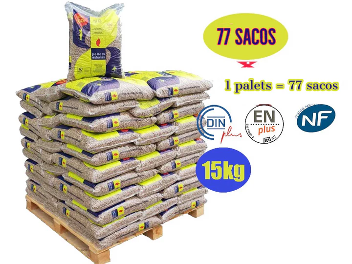 Pellet Asturias ENplus A1 – 1 pallet, 77 sacchi da 15 kg
